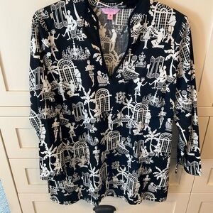 Black and White Graphic Print Dress